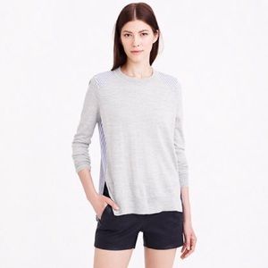 J. Crew Mixed Media Sweater in Heather Stripe